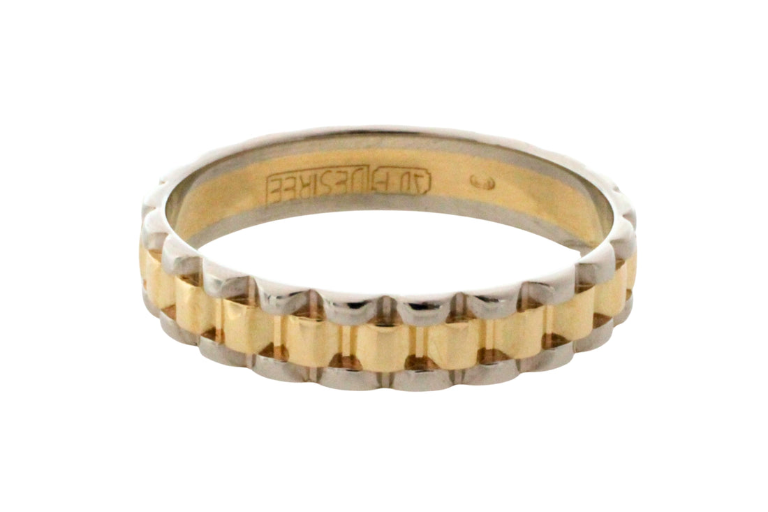 Watch band style ring in 14 carat gold-wedding rings-The Antique Ring Shop