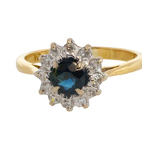 Vintage sapphire and diamond ring-engagement rings-The Antique Ring Shop