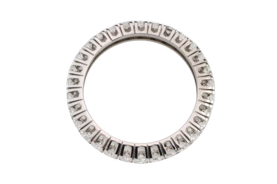 White gold eternity band with diamonds