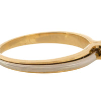 Vintage yellow and white diamond gold solitaire ring