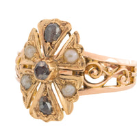 Antique pearl and rose diaomond ring
