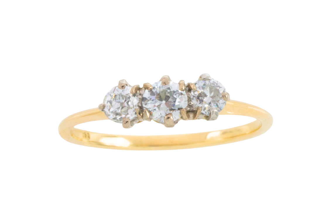 Edwardian old cut diamond ring in 18 carat gold-The Antique Ring Shop