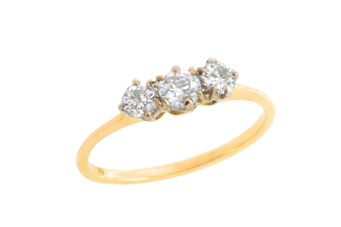 Edwardian old cut diamond ring in 18 carat gold-The Antique Ring Shop