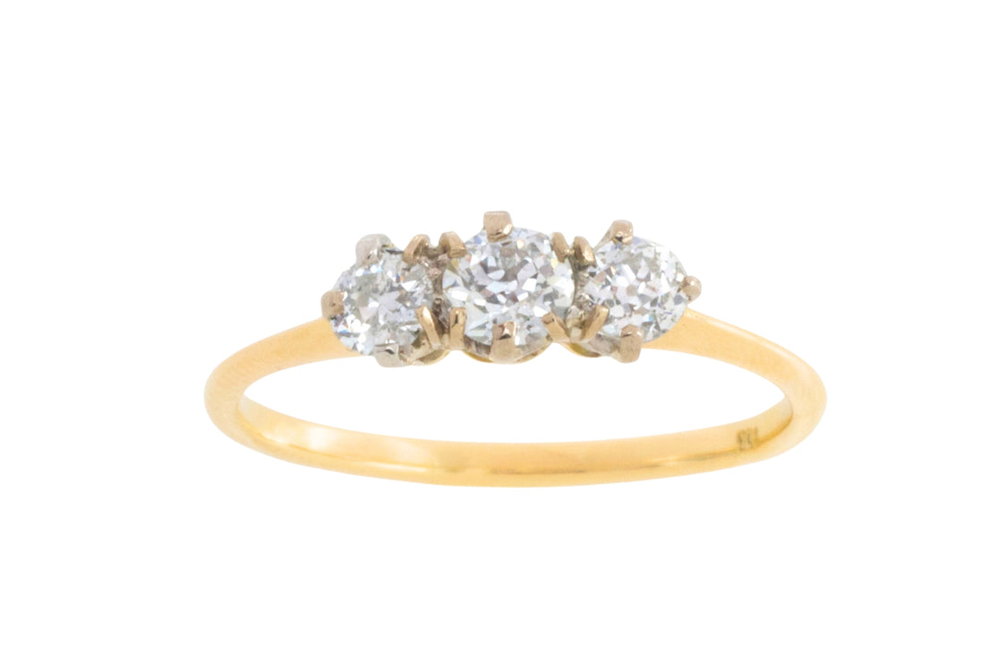 Edwardian old cut diamond ring in 18 carat gold-The Antique Ring Shop