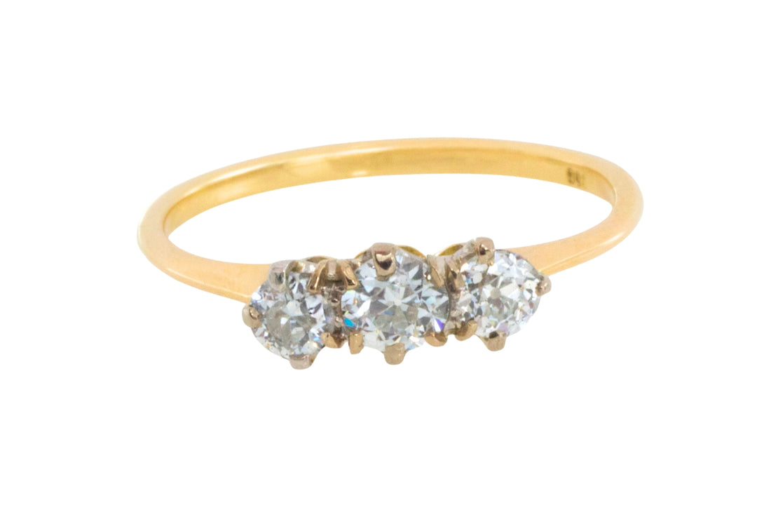 Edwardian old cut diamond ring in 18 carat gold-The Antique Ring Shop