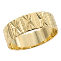 14 carat gold band with motif