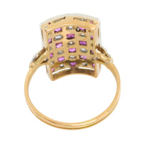 Art Deco ruby and diamond checker board ring-Antique rings-The Antique Ring Shop