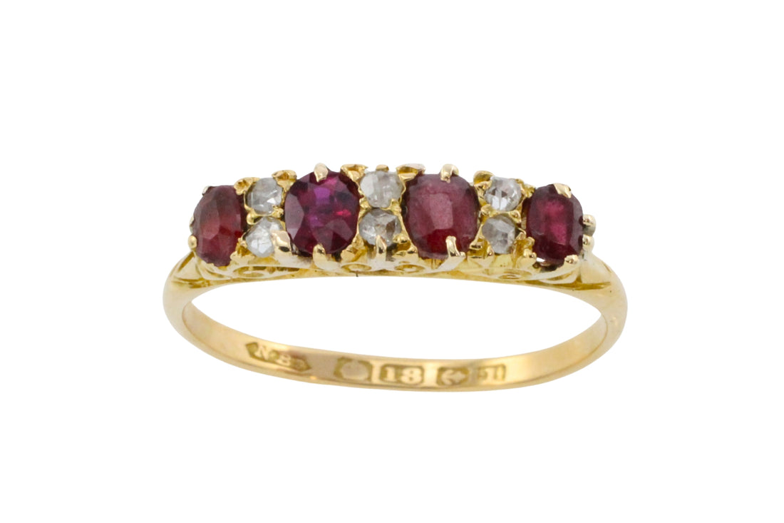 Edwardian ruby and diamond ring from 1910-The Antique Ring Shop