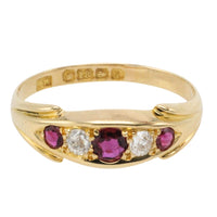 Victorian ruby and diamond ring from 1900-Antique rings-The Antique Ring Shop