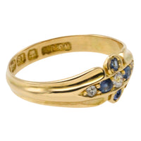 Victorian sapphire and diamond ring from 1899-Antique rings-The Antique Ring Shop