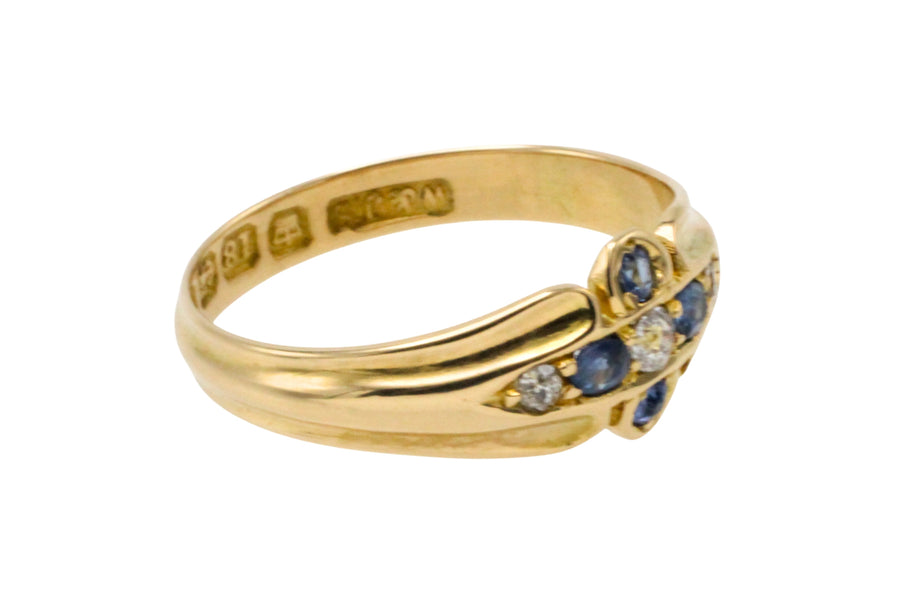 Victorian sapphire and diamond ring from 1899-Antique rings-The Antique Ring Shop