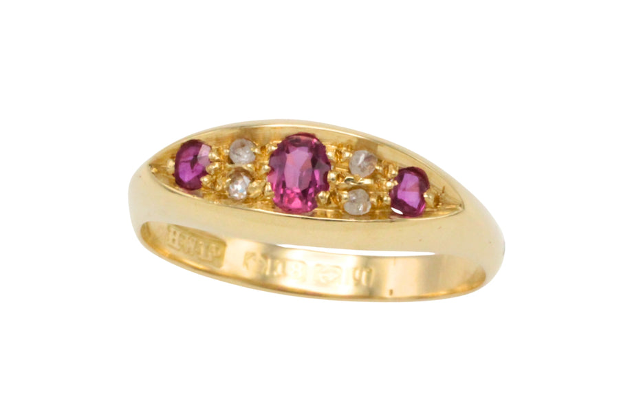 Antique ruby and rose diamond ring from 1915-Antique rings-The Antique Ring Shop
