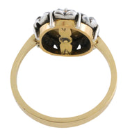 Vintage rose diamond ring in 14 carat gold and silver-engagement rings-The Antique Ring Shop