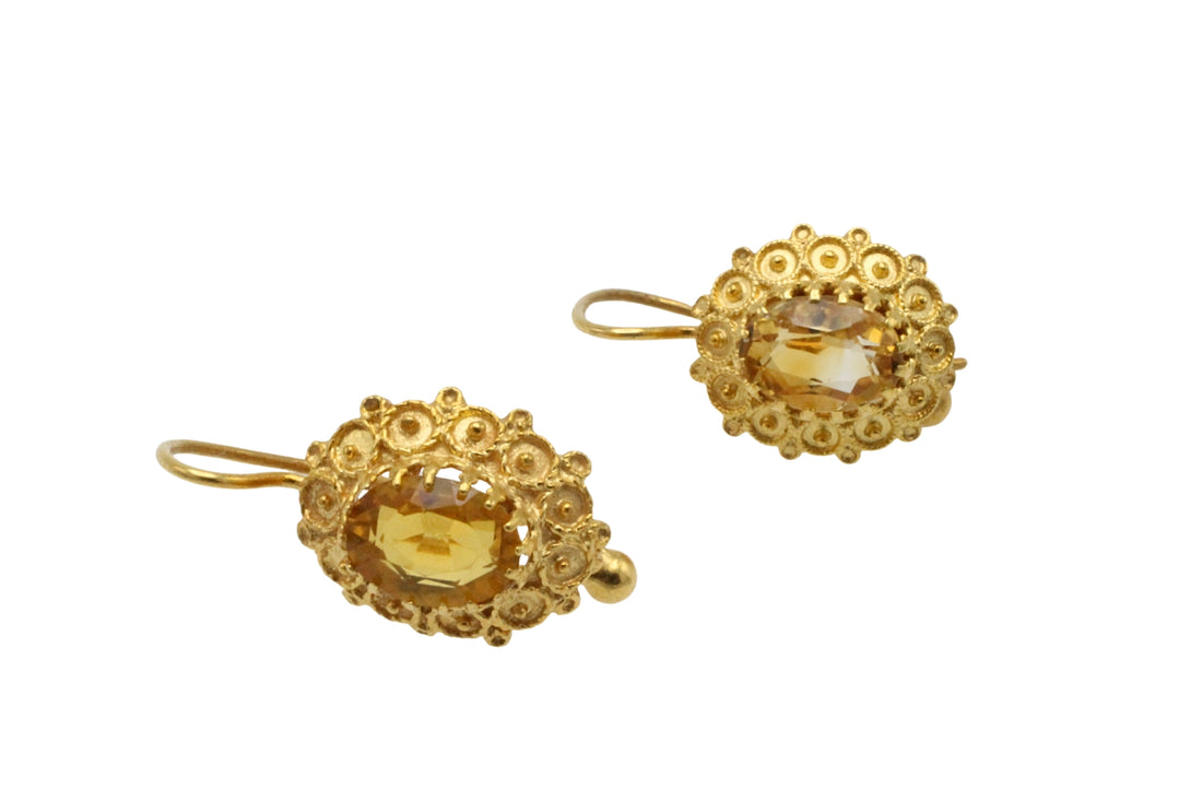Vintage 14 carat gold earrings-Earrings-The Antique Ring Shop