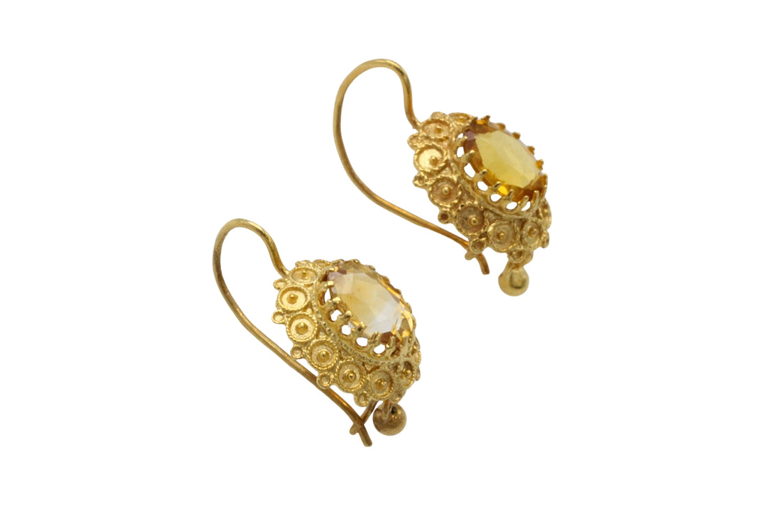 Vintage 14 carat gold earrings-Earrings-The Antique Ring Shop