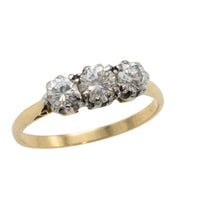 A vintage three stone ring in 18 carat gold-Vintage Rings-The Antique Ring Shop