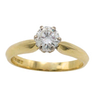 Vintage diamond solitaire ring in 18 carat gold-engagement rings-The Antique Ring Shop