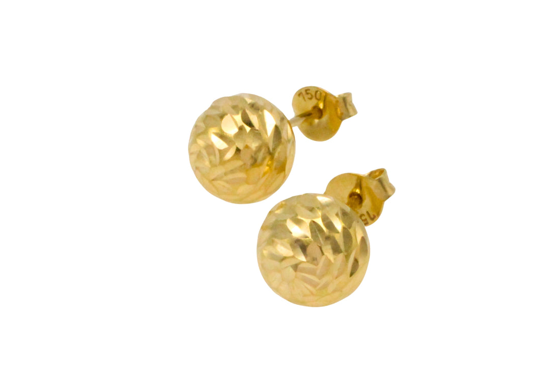 18 carat gold sphere stud earrings-Earrings-The Antique Ring Shop