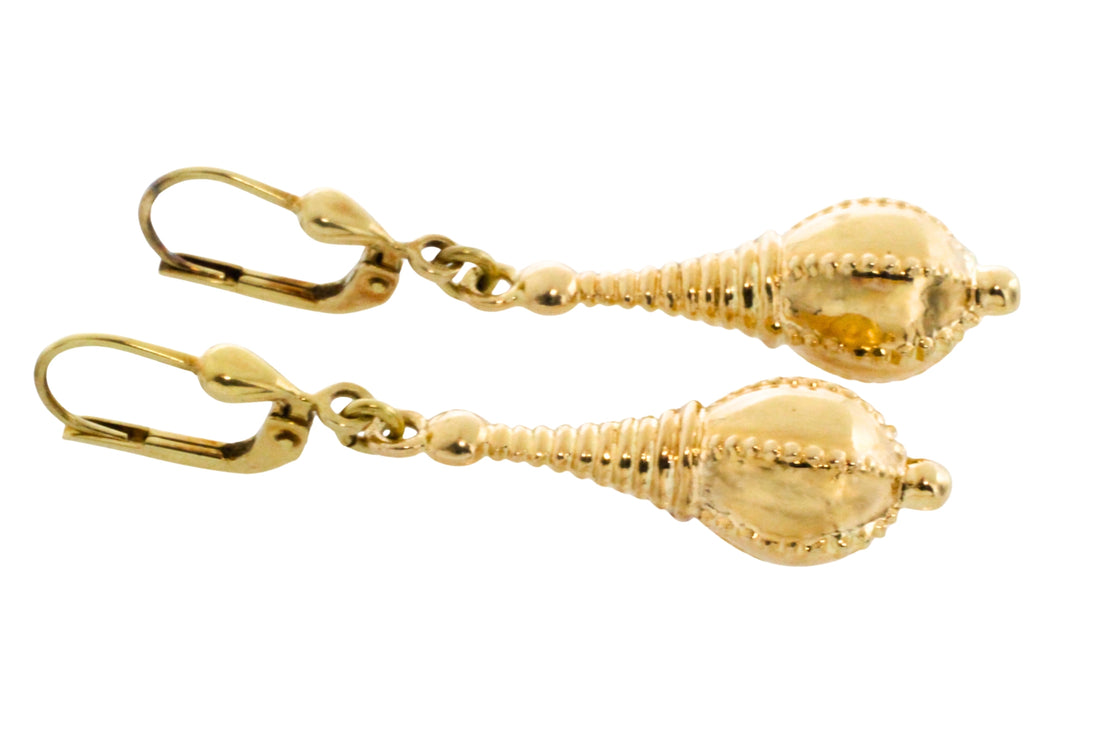 Vintage pendant earrings in 14 carat gold-The Antique Ring Shop