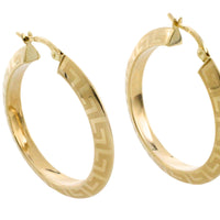 Hoop earrings with a meander-Earrings-The Antique Ring Shop