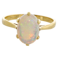 Cabochon opal ring in 18 carat gold-Vintage Rings-The Antique Ring Shop
