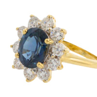 Vintage Sapphire and Diamond cluster-engagement rings-The Antique Ring Shop