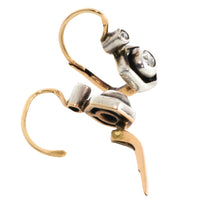 Antique diamond earrings in 14 carat gold and silver-Earrings-The Antique Ring Shop