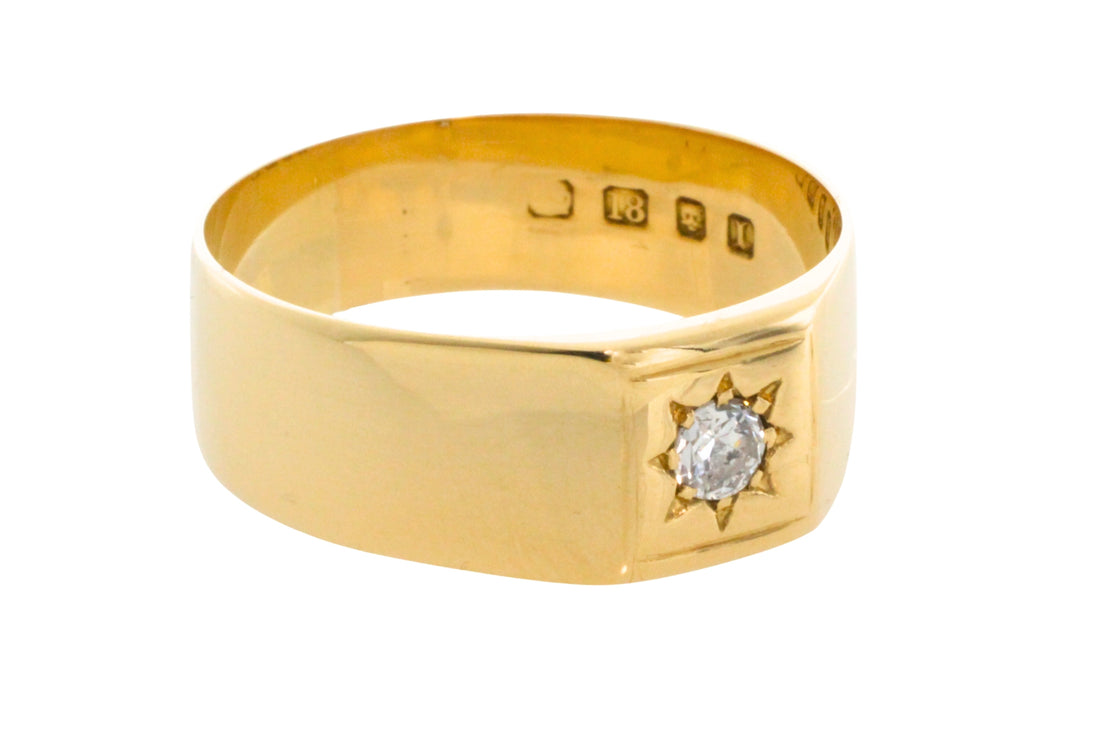 Diamond gypsy ring from 1926-gents rings-The Antique Ring Shop