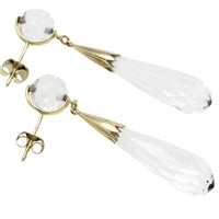 Vintage rock crystal pendant earrings-Earrings-The Antique Ring Shop