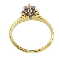 Diamond cluster ring in 18 carat gold-engagement rings-The Antique Ring Shop