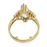 Aquamarine and diamond ring-Vintage Rings-The Antique Ring Shop