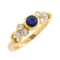 Sapphire and diamond ring in 18 carat gold
