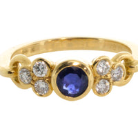 Sapphire and diamond ring in 18 carat gold
