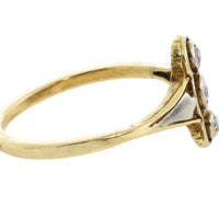 Antique diamond three stone ring in 14 carat gold
