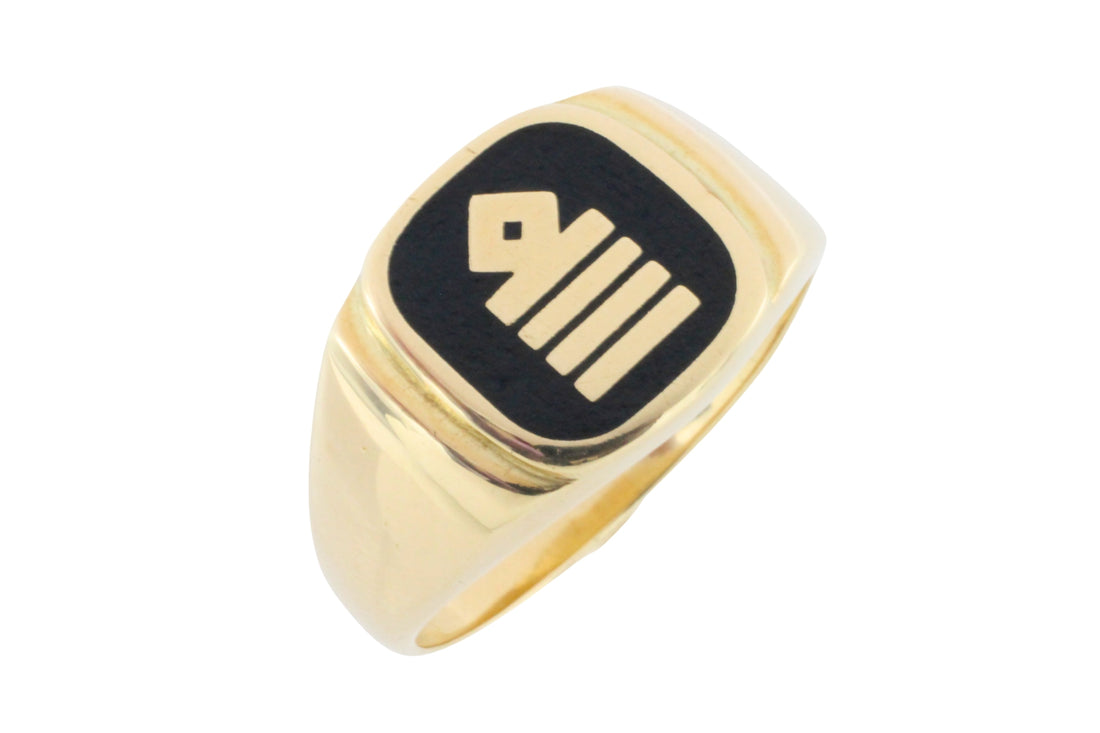 Captains signet ring in 14 carat gold-gents rings-The Antique Ring Shop