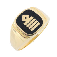 Captains signet ring in 14 carat gold-gents rings-The Antique Ring Shop