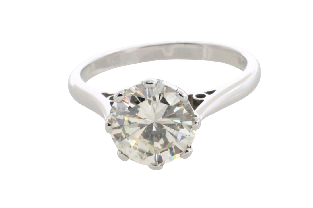 2.20 carat diamond solitaire ring in white gold-engagement rings-The Antique Ring Shop