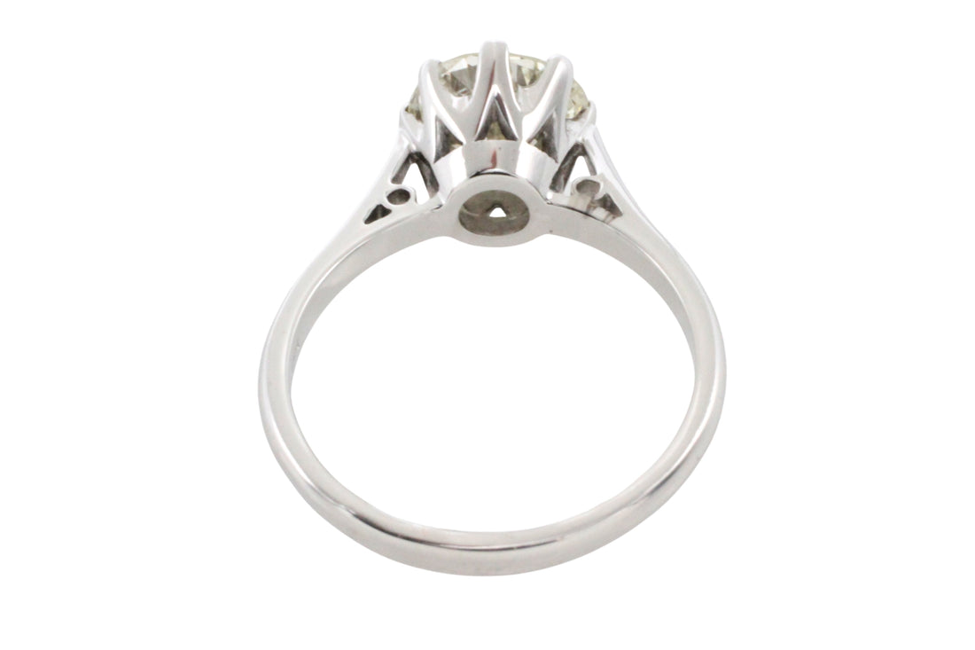 2.20 carat diamond solitaire ring in white gold-engagement rings-The Antique Ring Shop