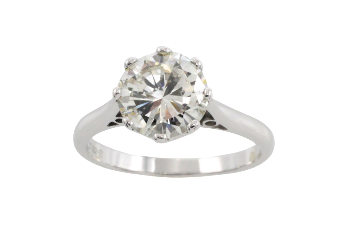 2.20 carat diamond solitaire ring in white gold-engagement rings-The Antique Ring Shop