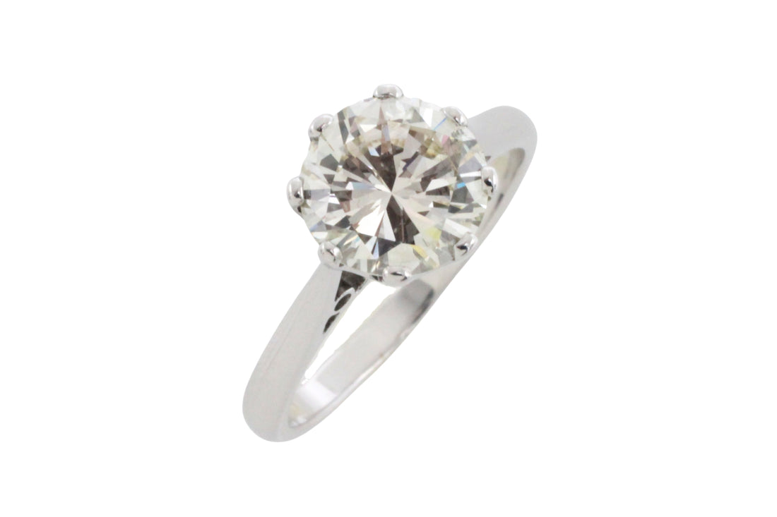 2.20 carat diamond solitaire ring in white gold-engagement rings-The Antique Ring Shop