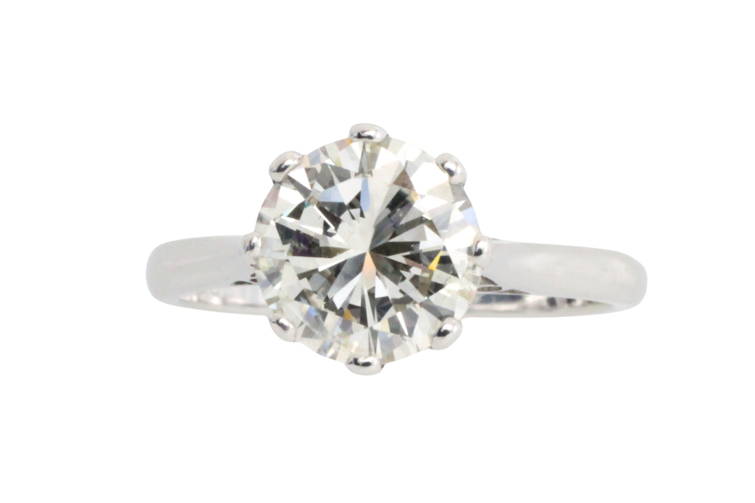 2.20 carat diamond solitaire ring in white gold-engagement rings-The Antique Ring Shop