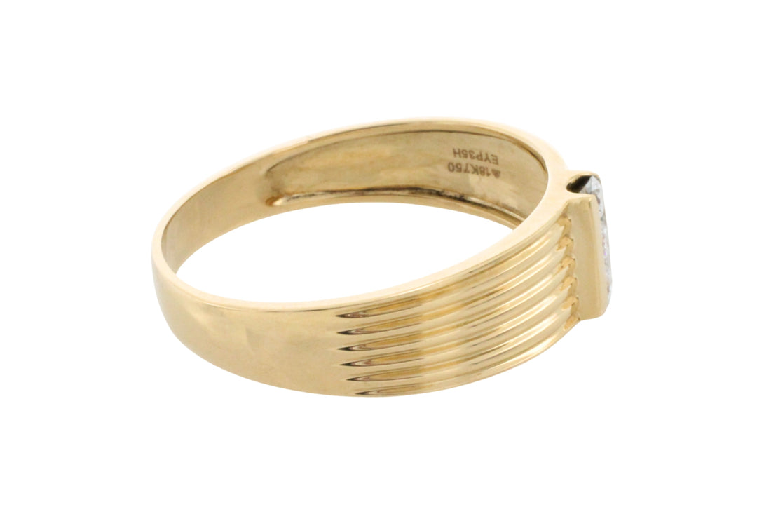 18 carat gold ring with diamonds-The Antique Ring Shop