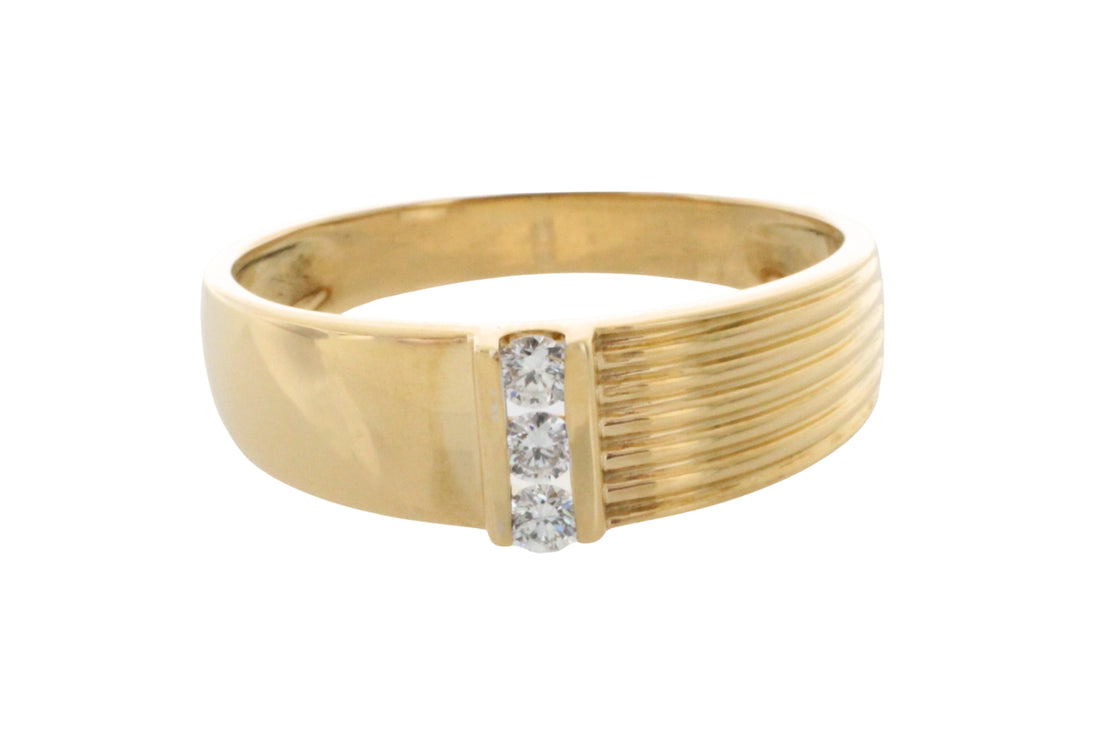 18 carat gold ring with diamonds-The Antique Ring Shop