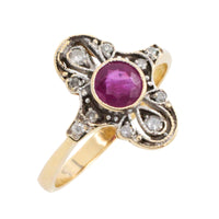 Art Deco ruby and diamond ring-Vintage Rings-The Antique Ring Shop