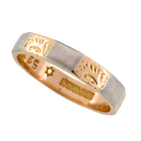 Vintage yellow and white gold wedding band-wedding rings-The Antique Ring Shop