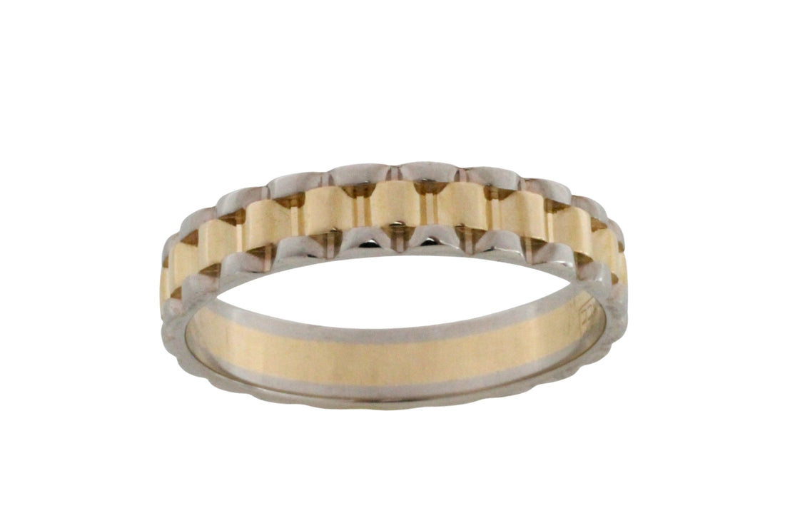 Watch band style ring in 14 carat gold-wedding rings-The Antique Ring Shop