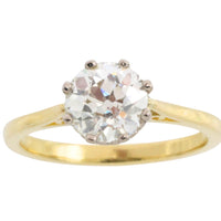 Old European cut diamond solitaire ring-engagement rings-The Antique Ring Shop
