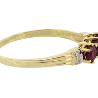 Ruby and diamond ring in 14 carat gold