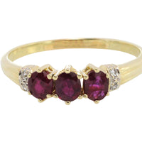 Ruby and diamond ring in 14 carat gold
