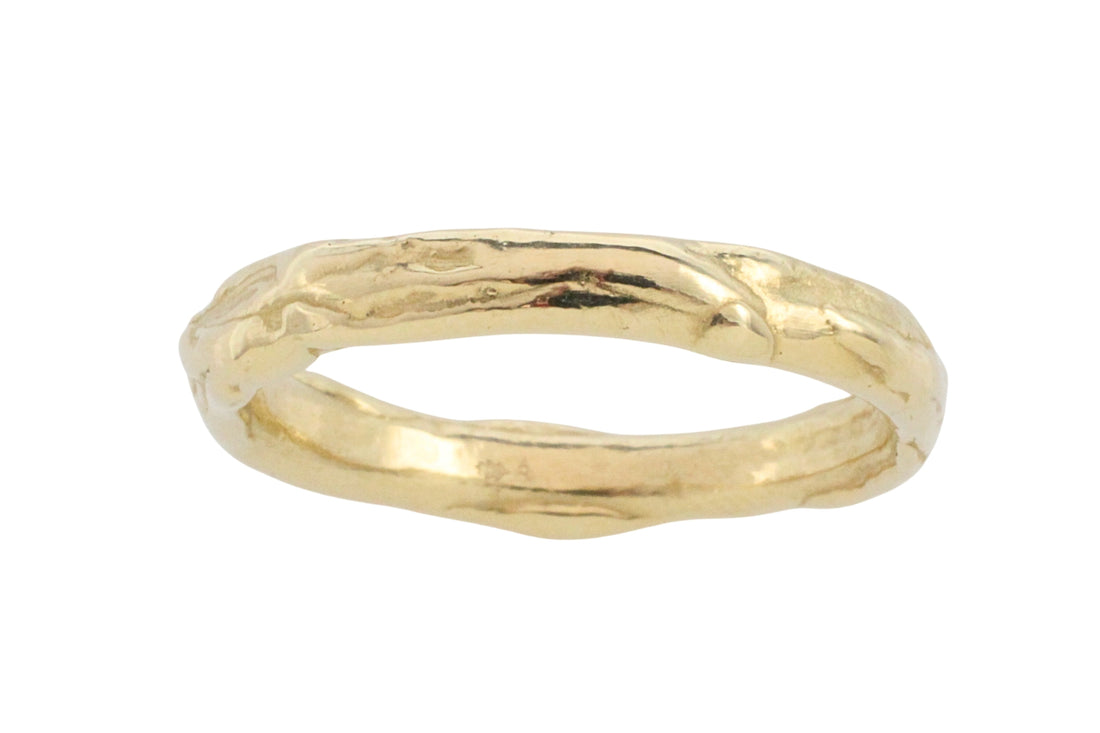 14 carat gold nugget style band-wedding rings-The Antique Ring Shop